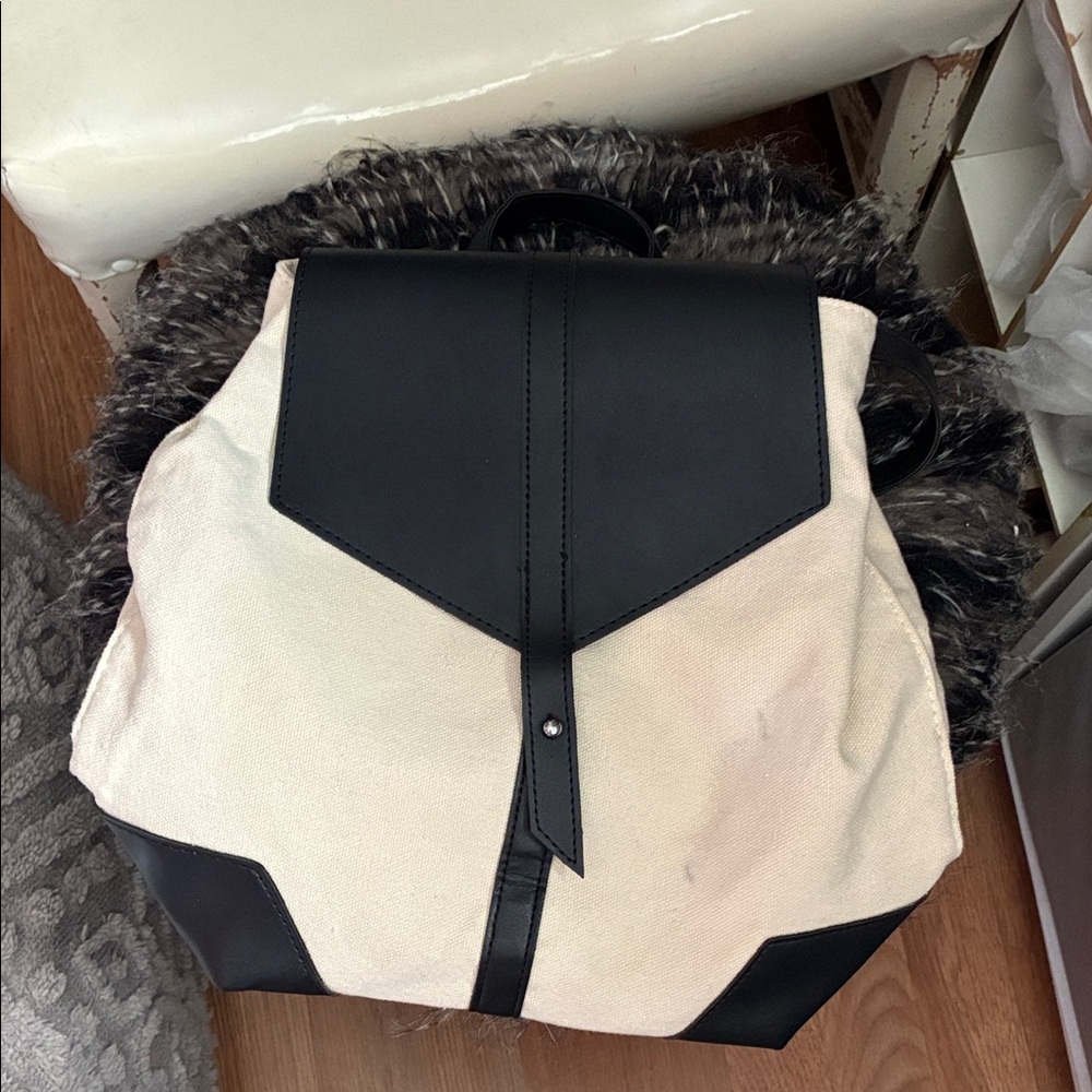 Elegant Black and Cream Women's Backpack